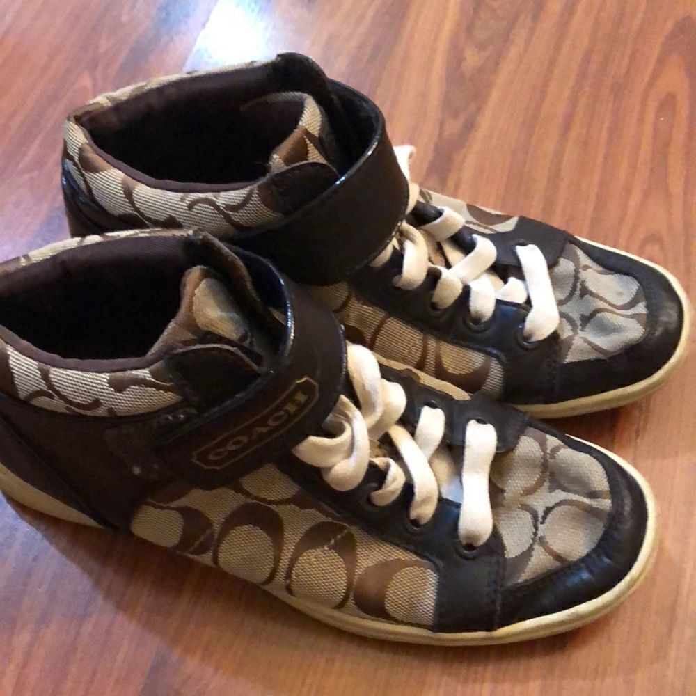 Coach Signature logo high top sneakers size 6 - Picture 10 of 10